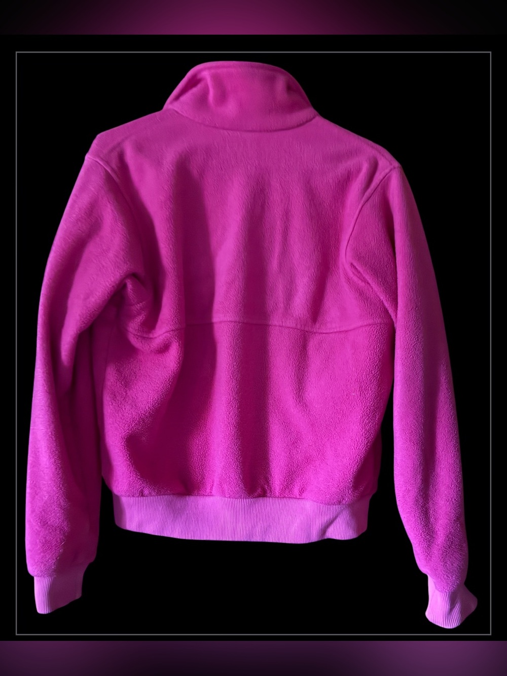 Vintage 80s 90s REI Full Zip Polar Fleece Bomber Jacket Hot Pink Women's Size - Picture 2 of 3